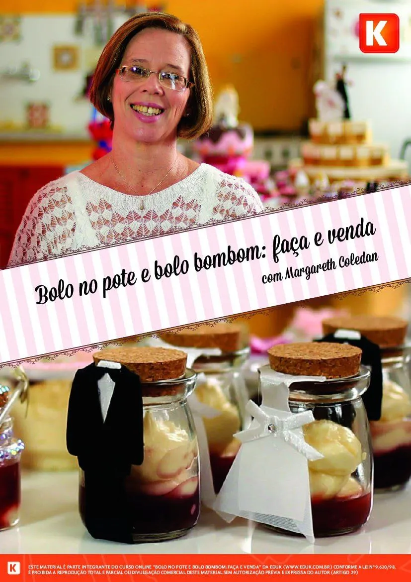 Capa: Bolo no Pote e Bolo Bombom: Baixe o Curso Margareth Coledan Completo
