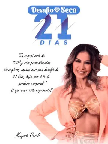 Capa: Desafio Seca 21 Dias Mayra Cardi: Baixar Conteúdo Oficial