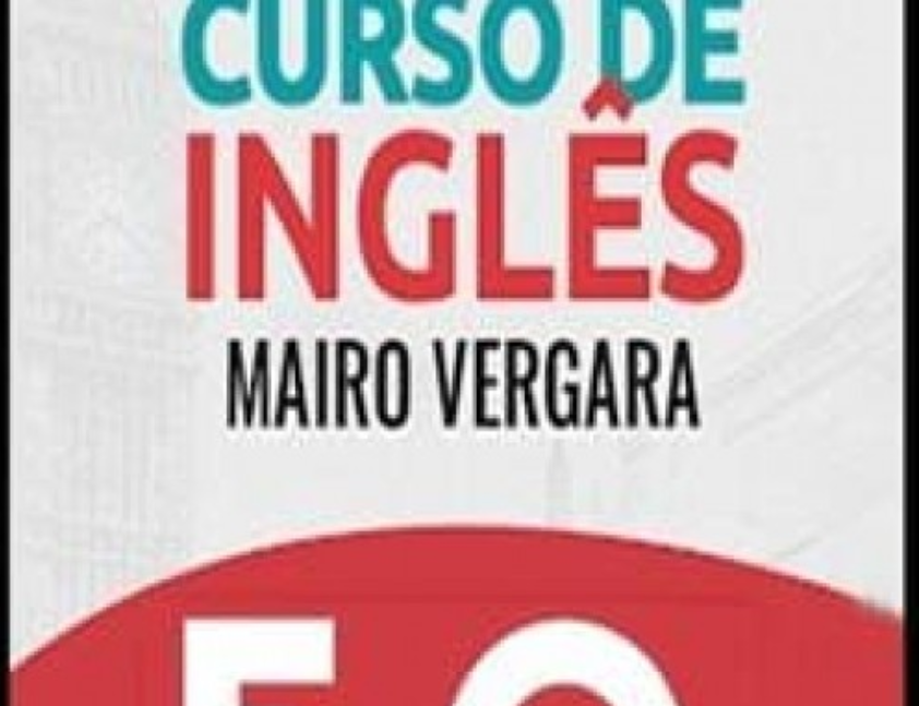 Capademonstração do Curso de Inglês Mairo Vergara 5.0 com ícones de aprendizado e fluência