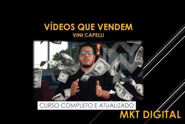 Capa do curso Vini Capelli Vídeos Que Vendem com ícones de vídeo e gráficos de venda
