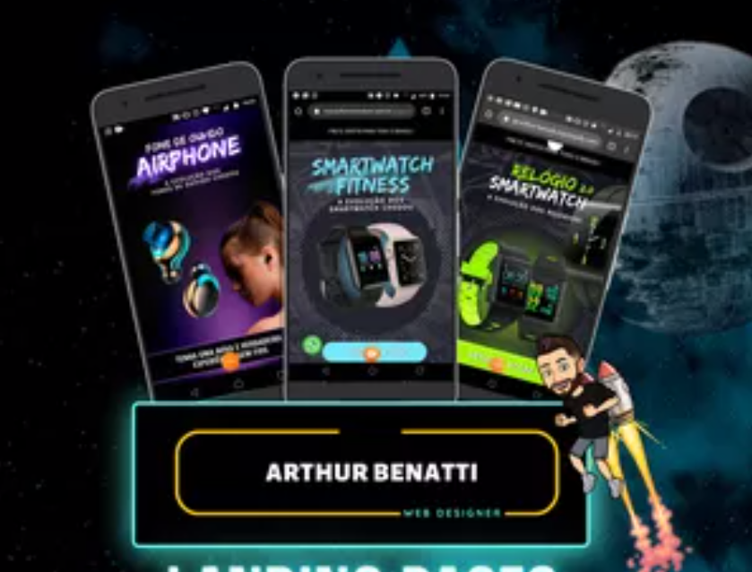 Curso Landing Canva Arthur Benatti: criação de landing pages profissionais com design de alta conversão usando Canva Free.