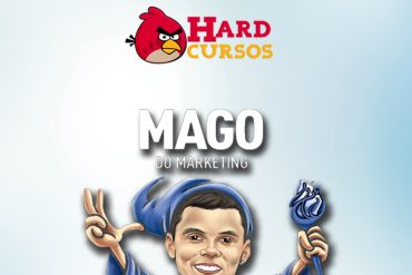 Capa do Curso Plano 5D Mago do Marketing com ícones de sucesso e dinheiro
