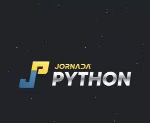 Capa do curso Jornada Python Academy 2022 com ícones de programação e carreira