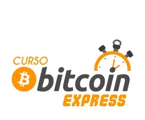 Capa do curso Bitcoin Express do Economista Sincero com elementos visuais de criptomoedas e gráficos de investimento.