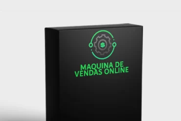 Capa do curso Máquina de Vendas Online e Gestor Milionário com ícones de dinheiro e gráficos de crescimento