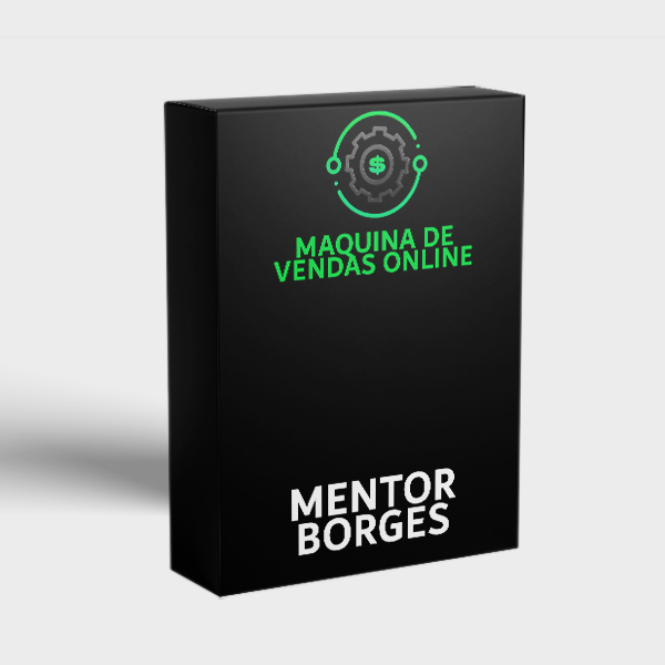 Capa do curso Máquina de Vendas Online e Gestor Milionário com ícones de dinheiro e gráficos de crescimento