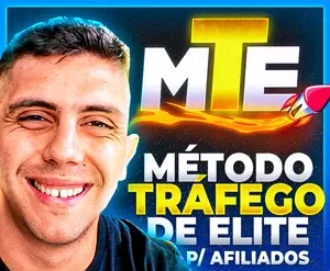 Tela do Método Tráfego de Elite de Thiago Boeira com gráfico de alta conversão e ícones de anúncios online