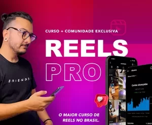 Capa do curso Reels Pro Rafael Bem com ícone de play e celular.