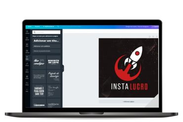 Capa do curso Insta Lucro com ícone do Instagram e símbolo de lucro