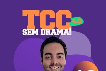 Capa do curso TCC Sem Drama com ícones de sucesso acadêmico e livro