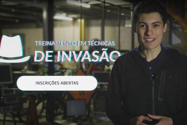 Capa do curso Hacking Essencial com tema de segurança cibernética e código