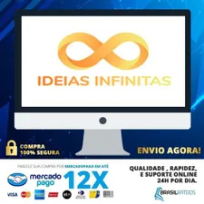 Capa do curso Ideias Infinitas de Ana Tex com opções de conteúdo e crescimento nas redes sociais.